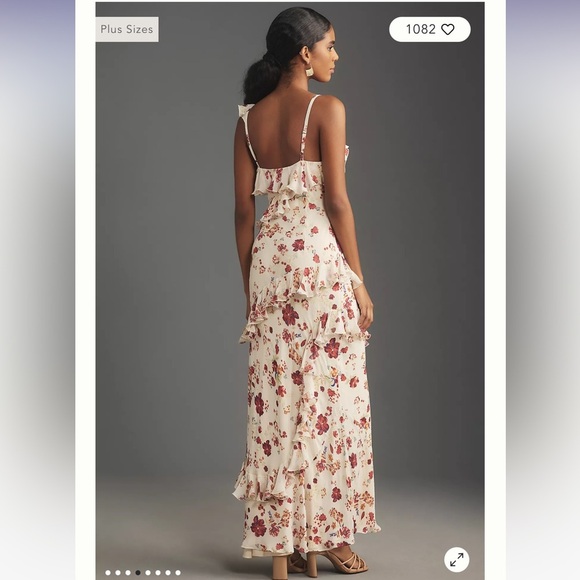 NWT Let Me Be Anthropologie Sleeveless Ruffle Maxi Dress - Picture 3 of 8